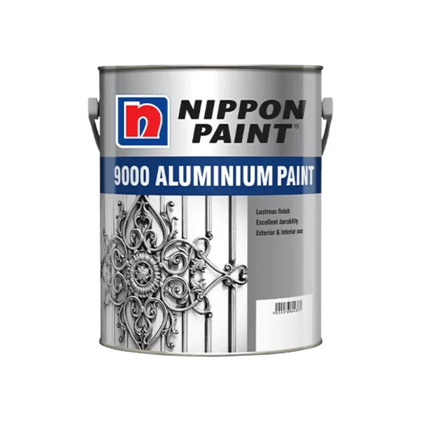 Nippon Paint 9000 Aluminium Paint canister featuring a lustrous finish, designed for excellent durability for both exterior and interior use.