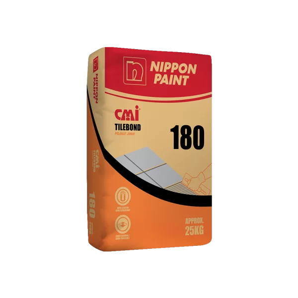 Nippon Paint CMI Tilebond 180 is a 25kg tile adhesive designed for strong and durable bonding. Ideal for various surfaces, it ensures excellent adhesion and flexibility for tile installations.