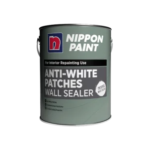 Nippon Paint Anti-White Patches Wall Sealer in a can, designed for interior repainting use. Features excellent moisture resistance and sealing properties, effectively preventing white patches on walls.