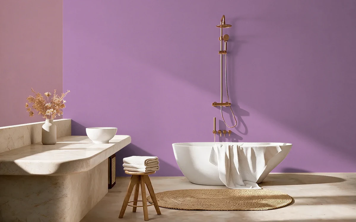 Nippon Paint's ADOLESCENCE color on different wall surfaces.