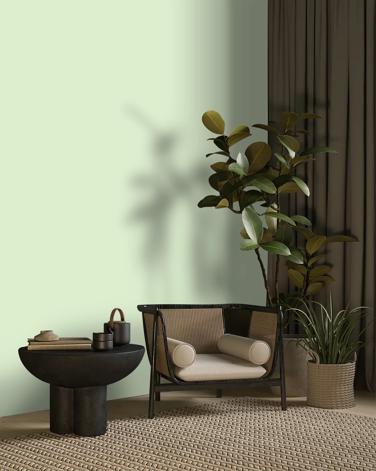 Nippon Paint's ALFAFA color on a beautifully decorated wall.