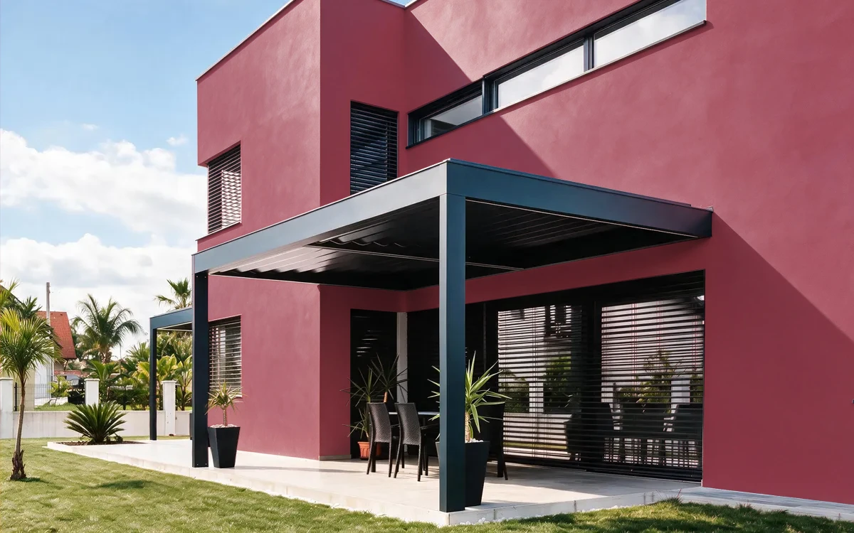 Nippon Paint's ALPHA RED color on different wall surfaces.