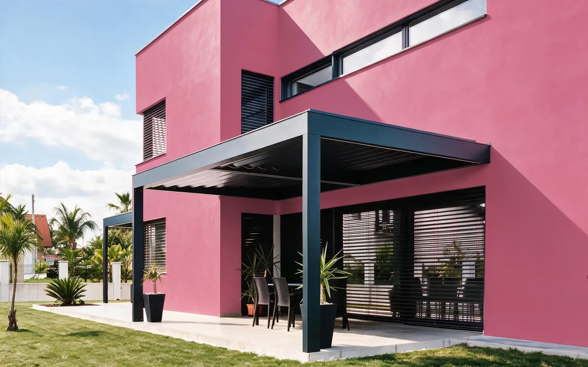 Nippon Paint's ALPINE PINK color on different wall surfaces.