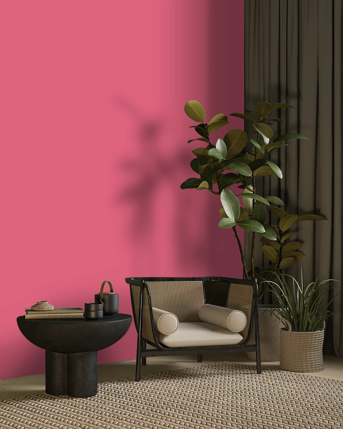 Nippon Paint's ALPINE PINK color on a beautifully decorated wall.
