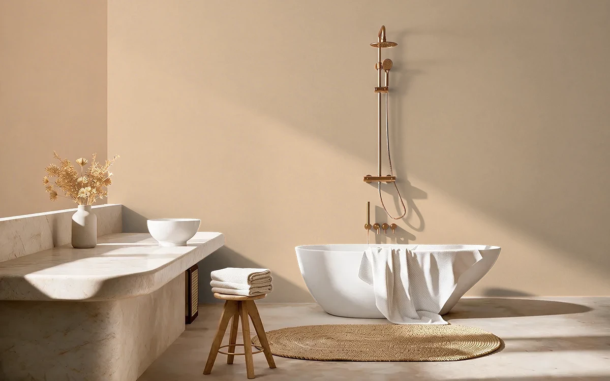 Nippon Paint's AMBER ORANGE color on different wall surfaces.