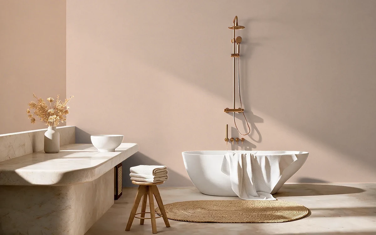 Nippon Paint's AMBER ZEST color on different wall surfaces.