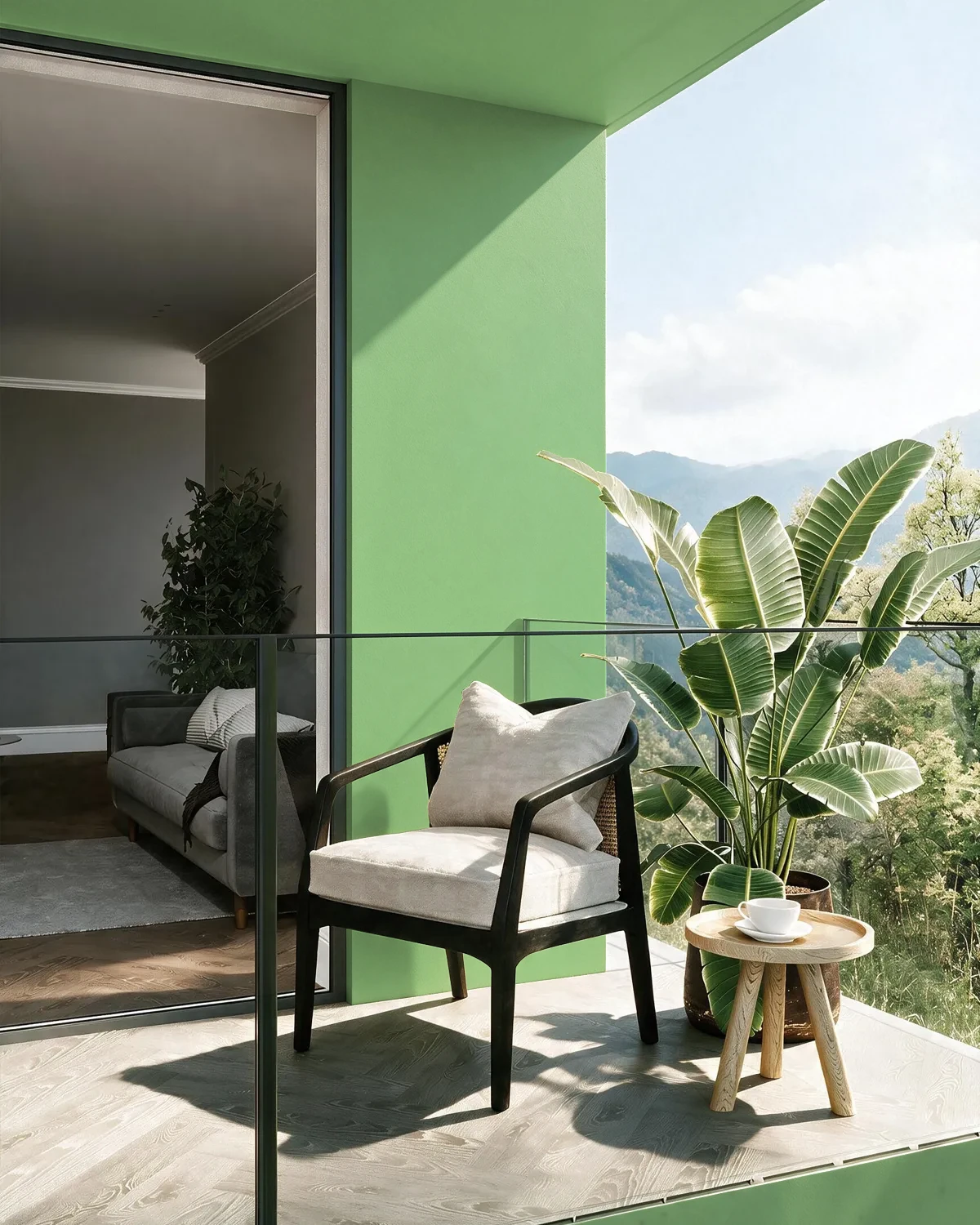 Nippon Paint's APPLE MARTINI color on a beautifully decorated wall.