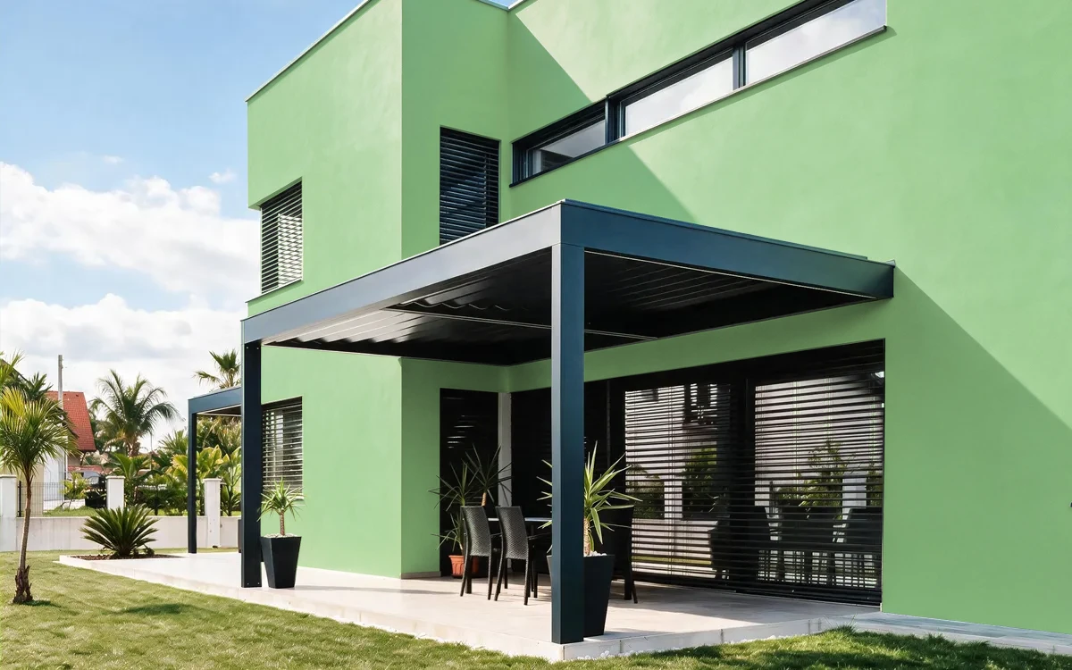 Nippon Paint's APPLE MARTINI color on different wall surfaces.