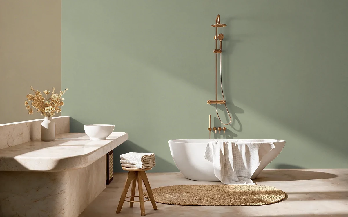 Nippon Paint's APPLE RADIANT color on different wall surfaces.