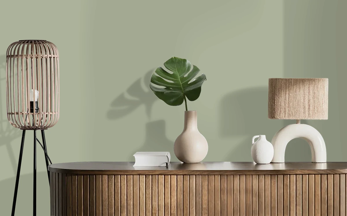 Nippon Paint's APPLE RADIANT color on different wall surfaces.