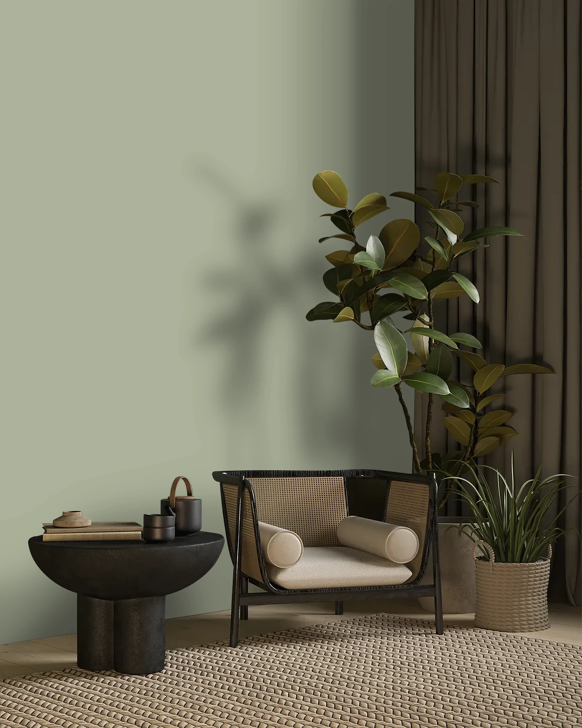 Nippon Paint's APPLE RADIANT color on a beautifully decorated wall.