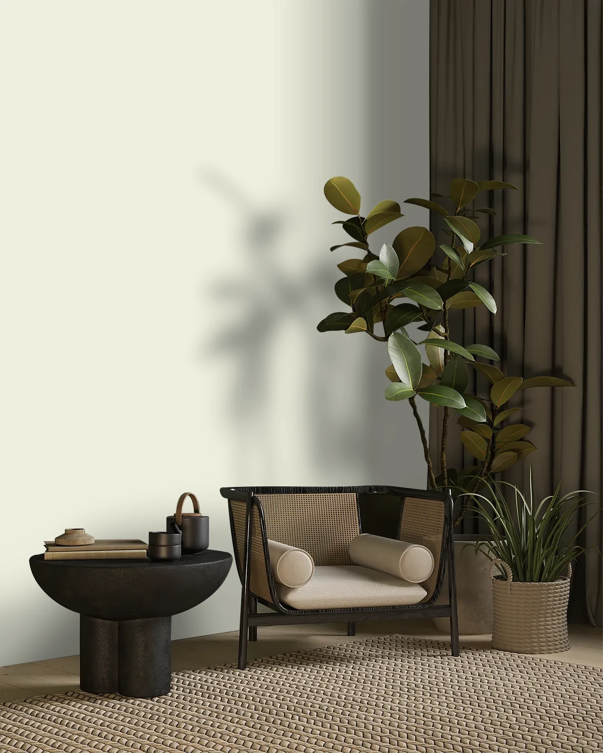 Nippon Paint's APPLE WHITE color on a beautifully decorated wall.