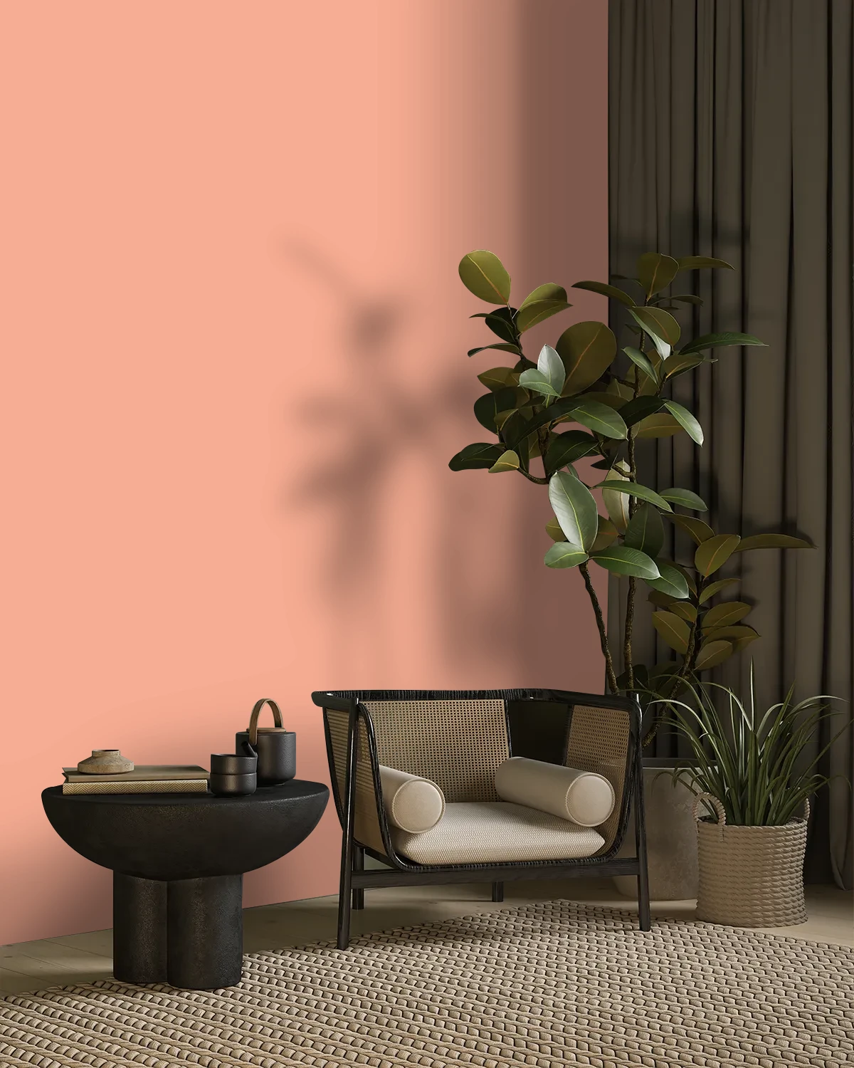 Nippon Paint's APRICOT BUDS color on a beautifully decorated wall.