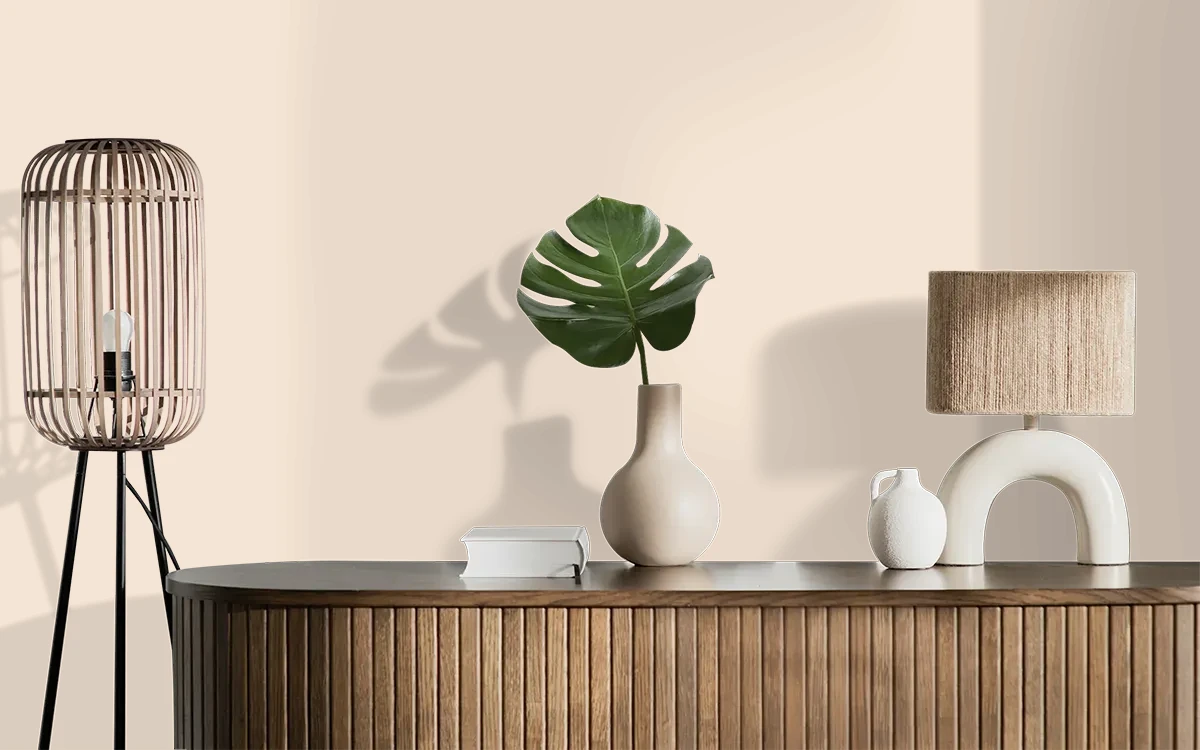 Nippon Paint's APRICOT CANDY color on different wall surfaces.
