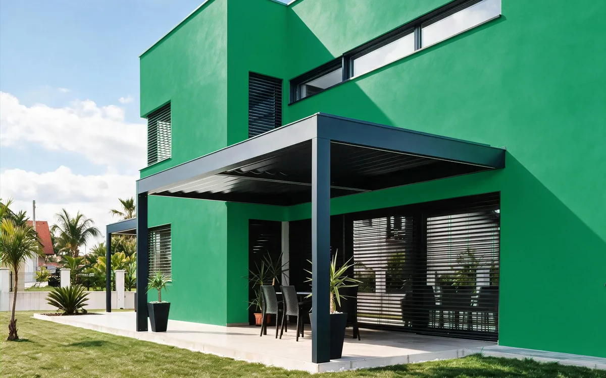 Nippon Paint's ARBORETUM color on different wall surfaces.