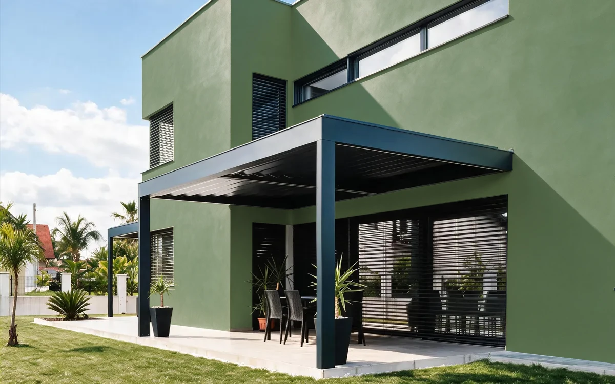 Nippon Paint's ARMY GREEN color on different wall surfaces.