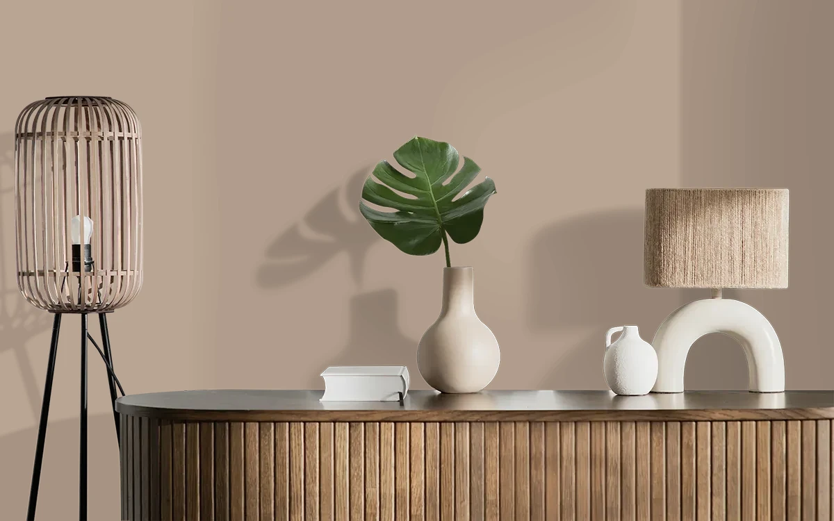 Nippon Paint's ARTIST'S IMPRESSION color on different wall surfaces.