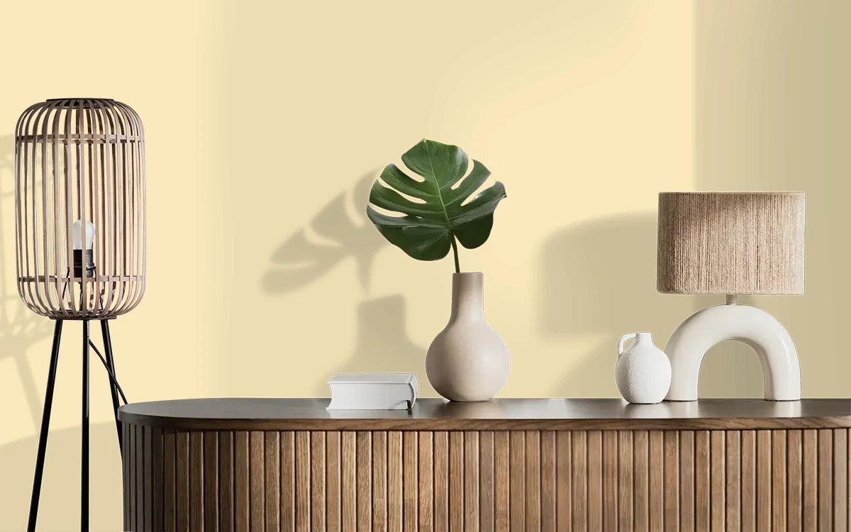 Nippon Paint's AT THE BEACH color on different wall surfaces.