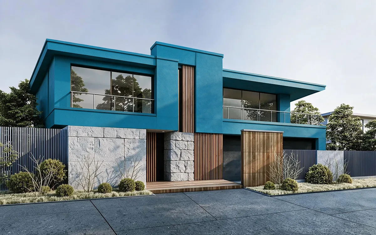Nippon Paint's ATLANTICA color on different wall surfaces.
