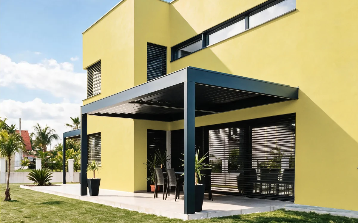 Nippon Paint's AUSTERE YELLOW color on different wall surfaces.