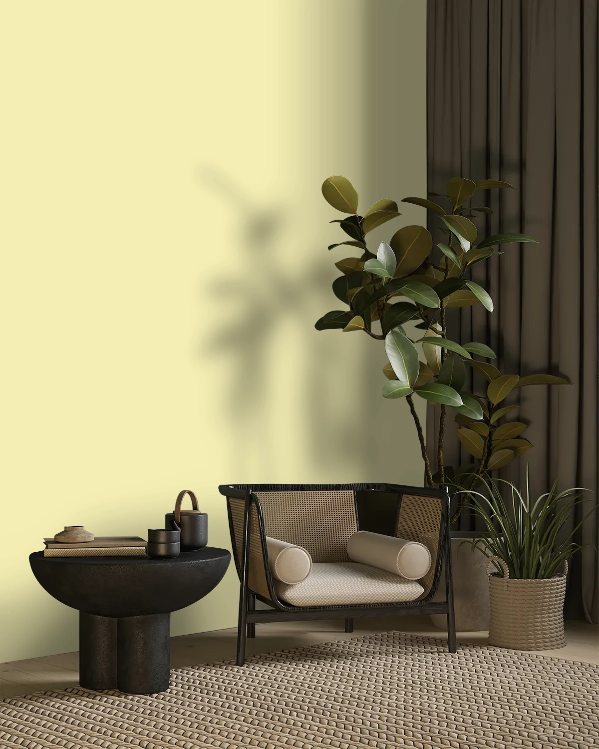 Nippon Paint's AUTUMN MOON color on a beautifully decorated wall.