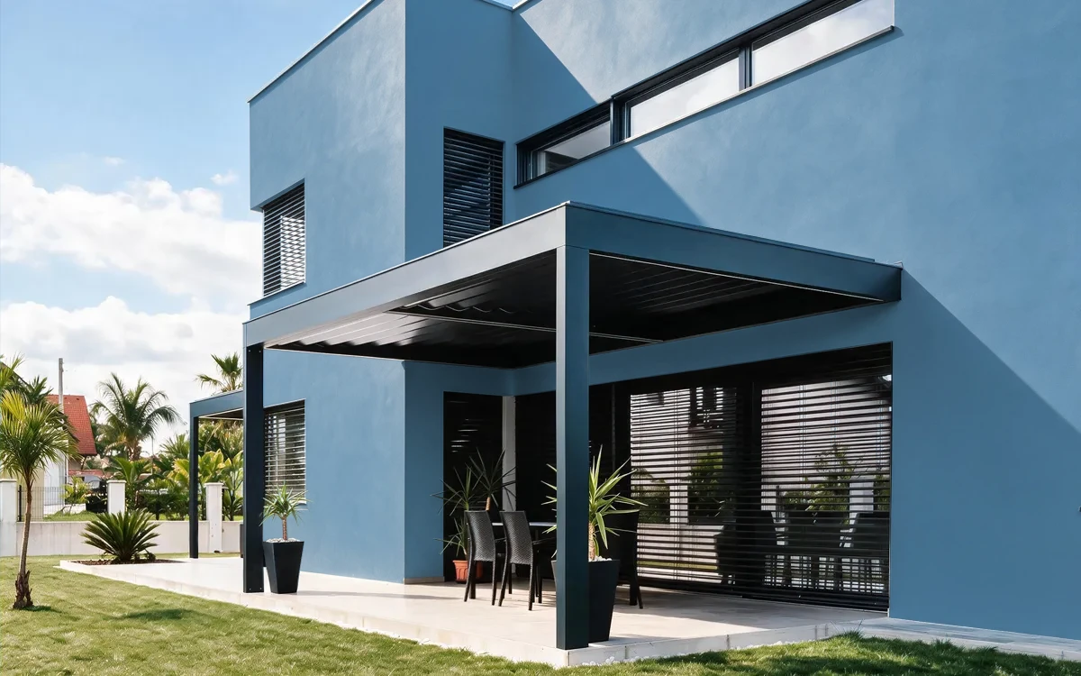 Nippon Paint's AZURE SKY color on different wall surfaces.