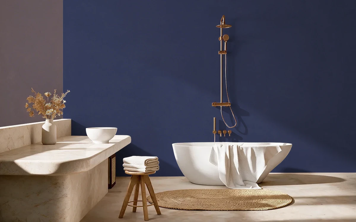 Nippon Paint's AZURE ZING color on different wall surfaces.