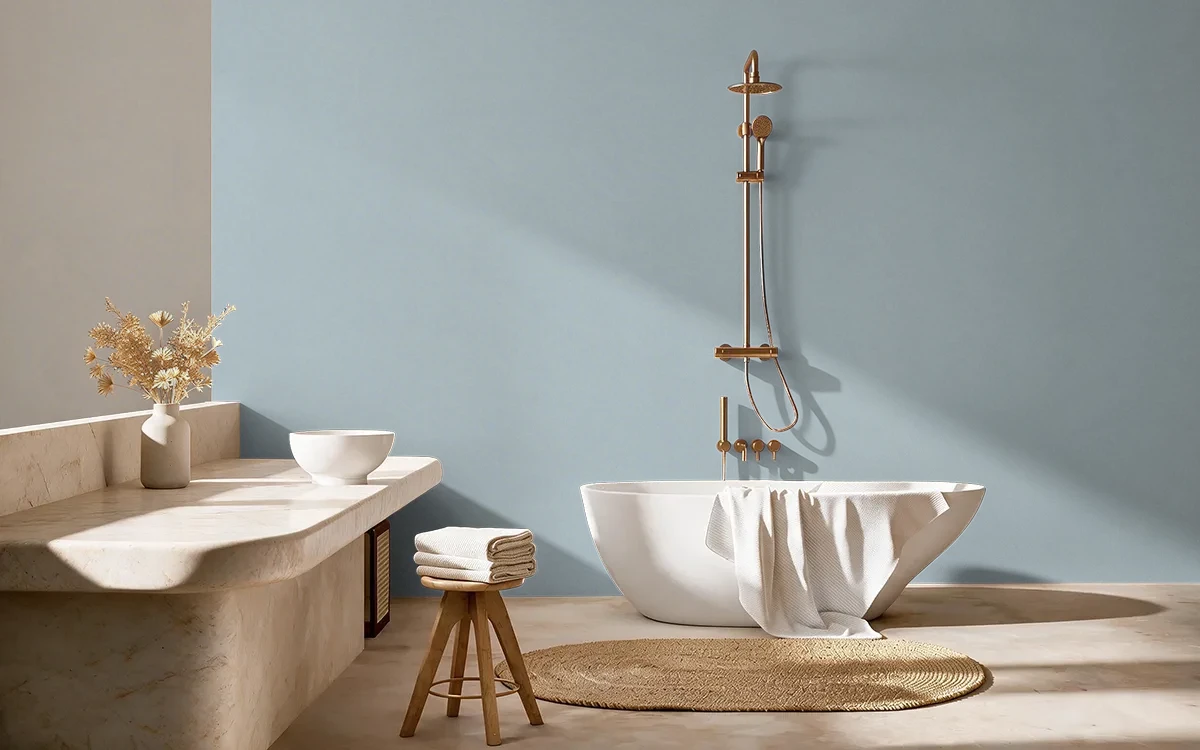 Nippon Paint's BABY RADIANCE color on different wall surfaces.