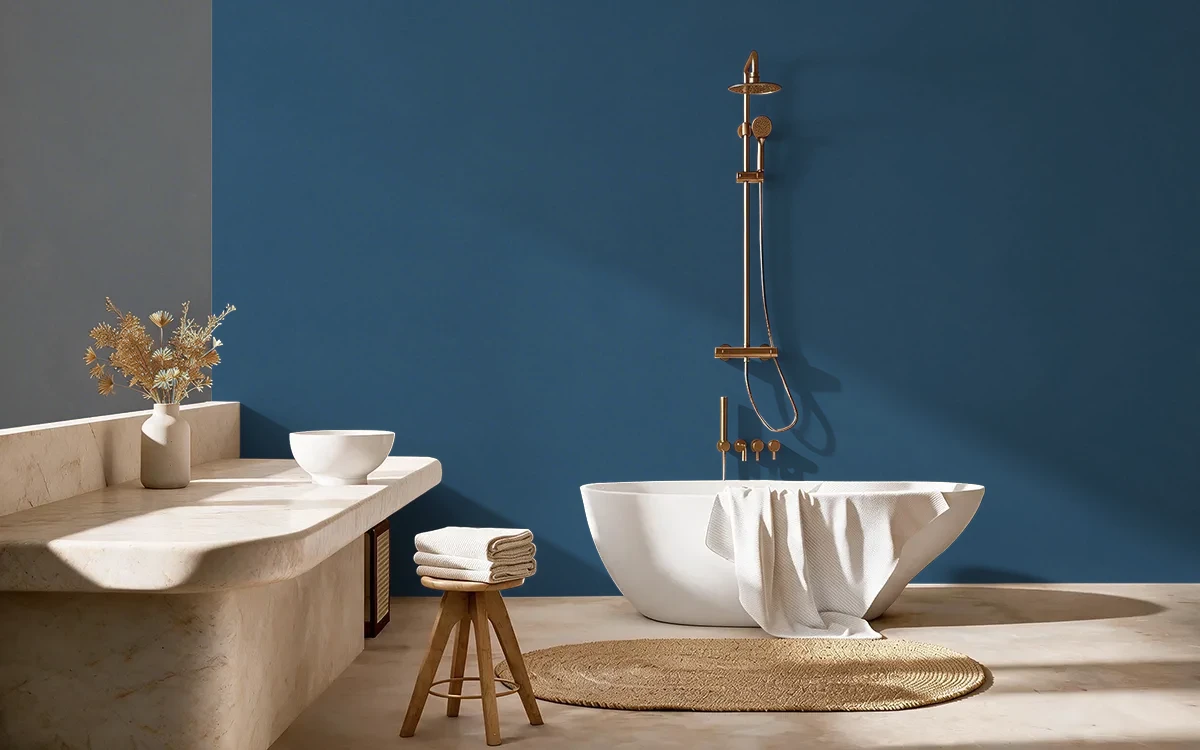 Nippon Paint's BACHELOR'S PAD color on different wall surfaces.