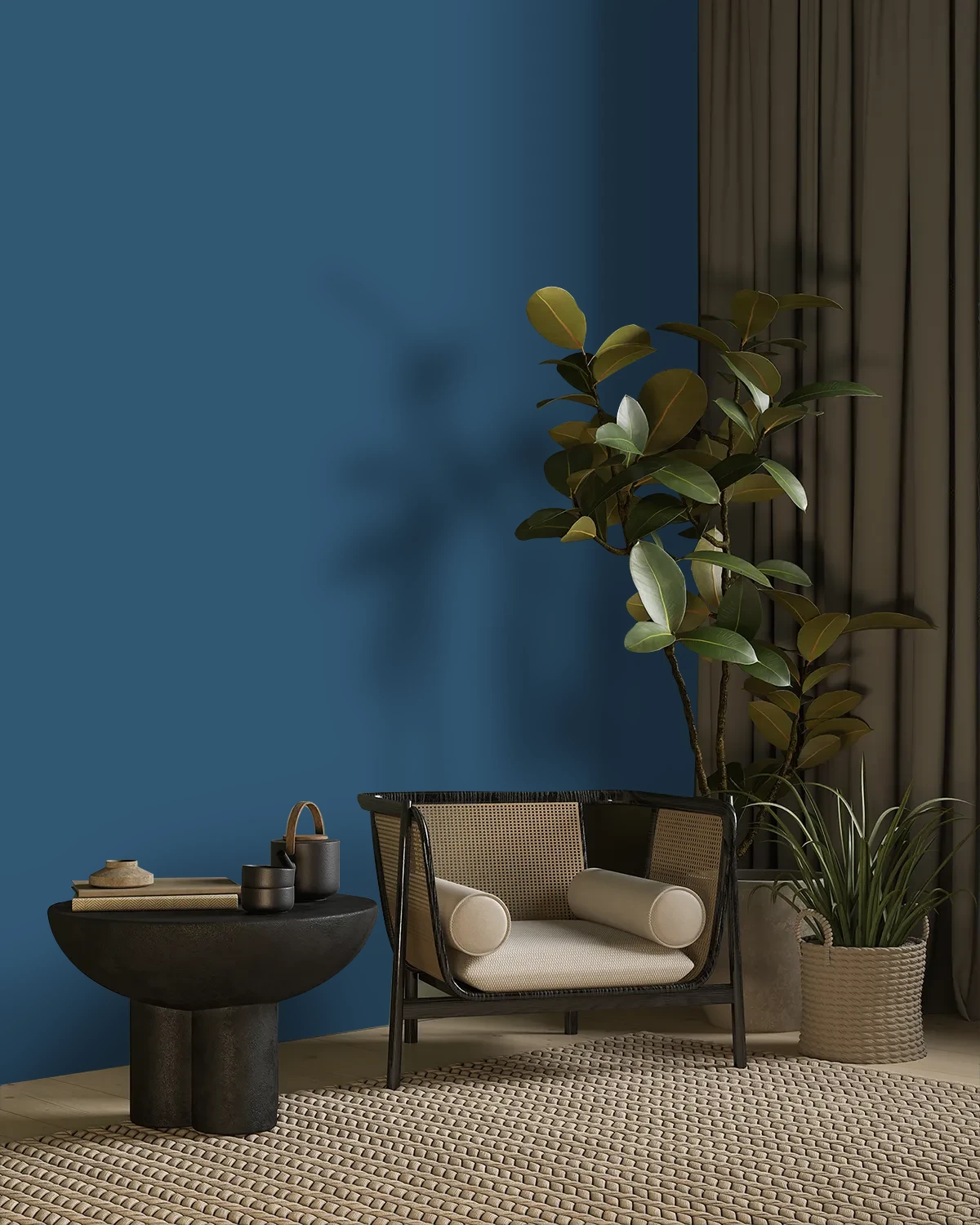 Nippon Paint's BACHELOR'S PAD color on a beautifully decorated wall.