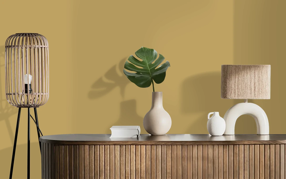 Nippon Paint's BACKPACKERS LODGE color on different wall surfaces.