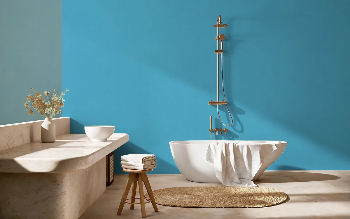 Nippon Paint's BAHAMAS color on different wall surfaces.