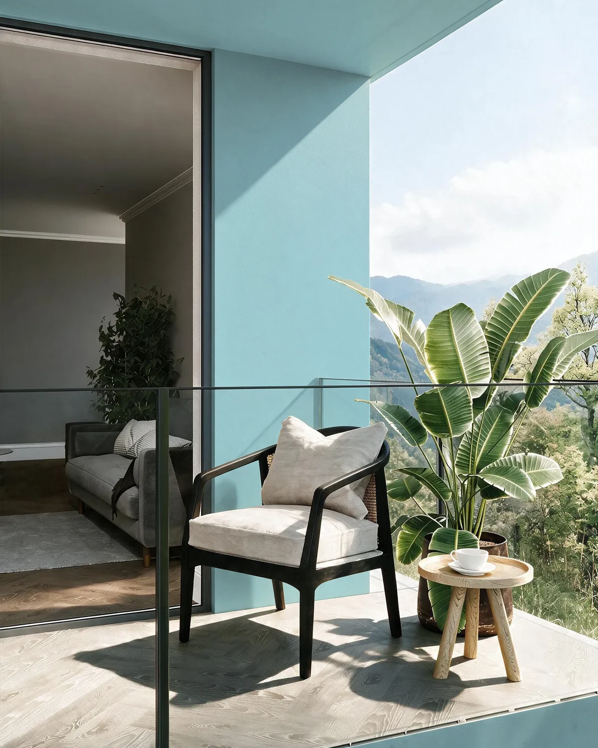 Nippon Paint's BALI BLUES color on a beautifully decorated wall.