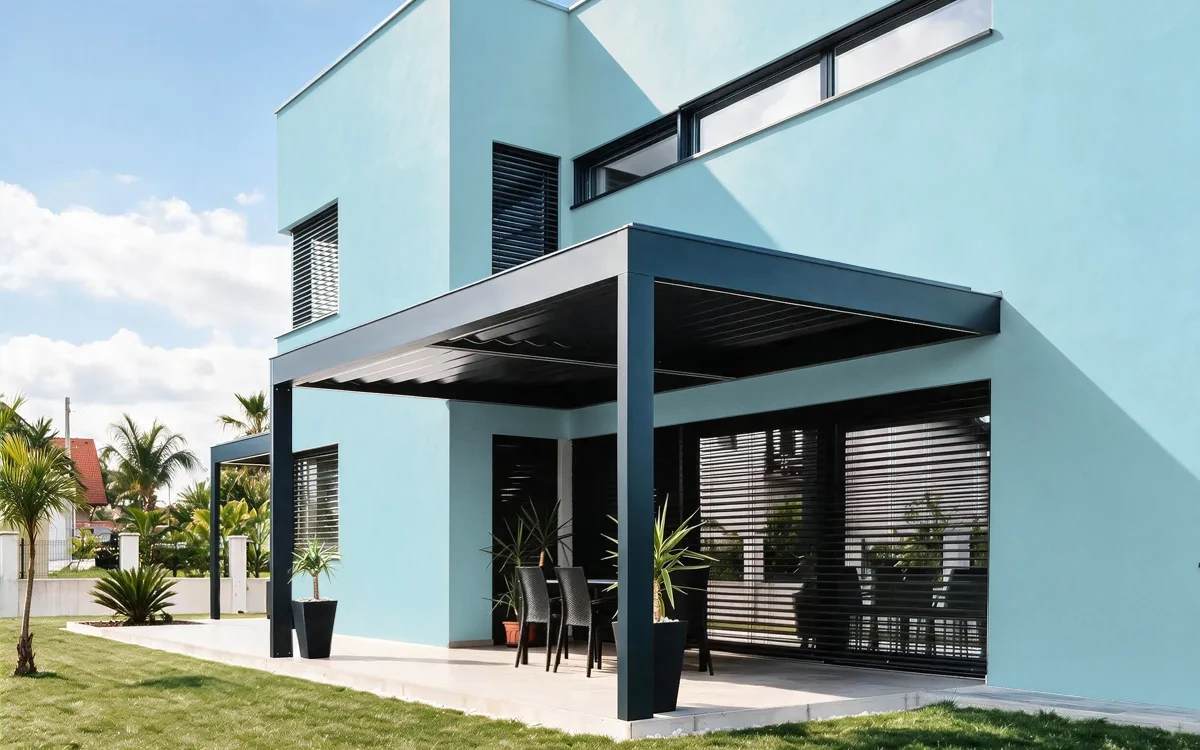 Nippon Paint's BALI BLUES color on different wall surfaces.