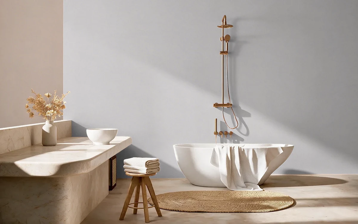 Nippon Paint's BALLET ON ICE color on different wall surfaces.