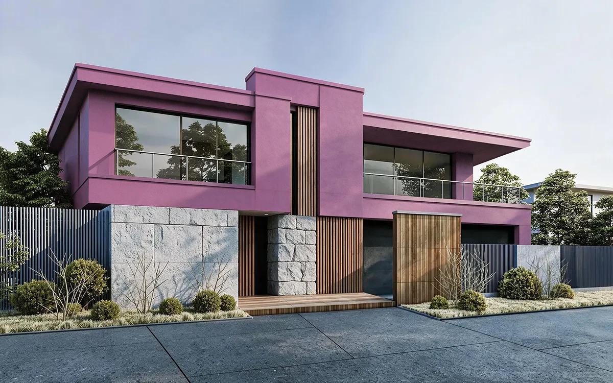 Nippon Paint's BALLET PINK color on different wall surfaces.