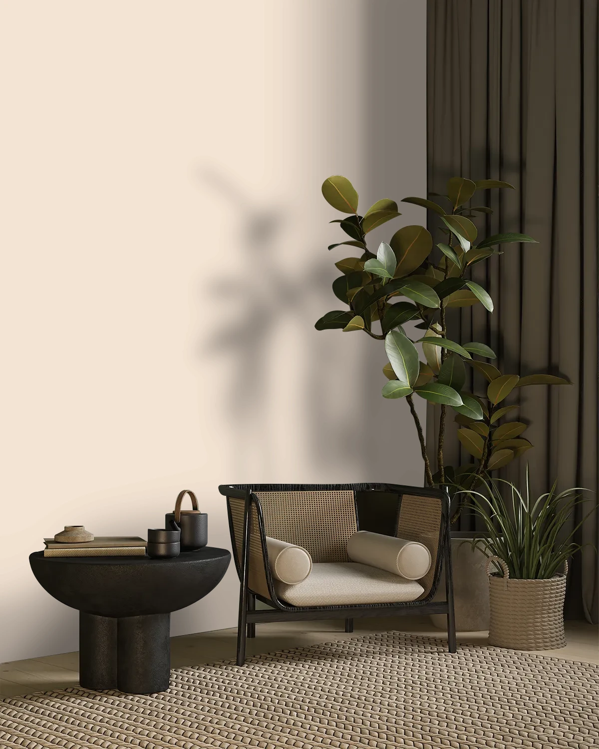 Nippon Paint's BARE BLUSH color on a beautifully decorated wall.