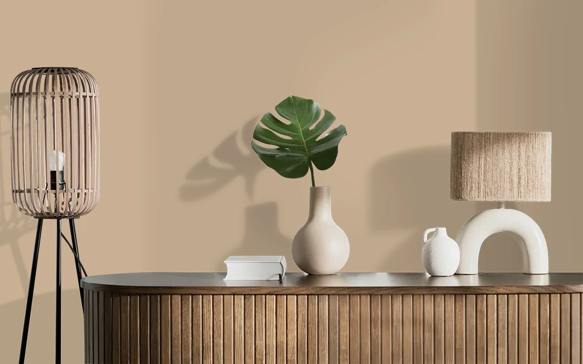 Nippon Paint's BARN HOUSE color on different wall surfaces.