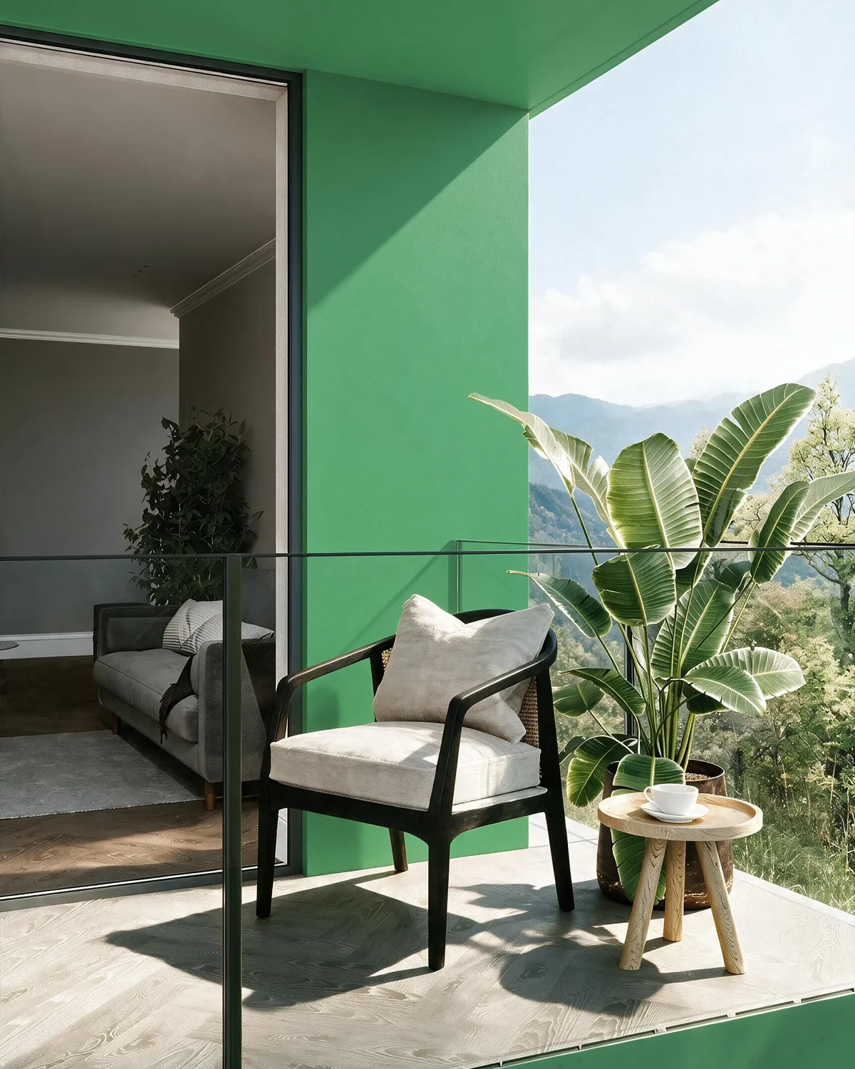 Nippon Paint's BEANSTALK color on a beautifully decorated wall.