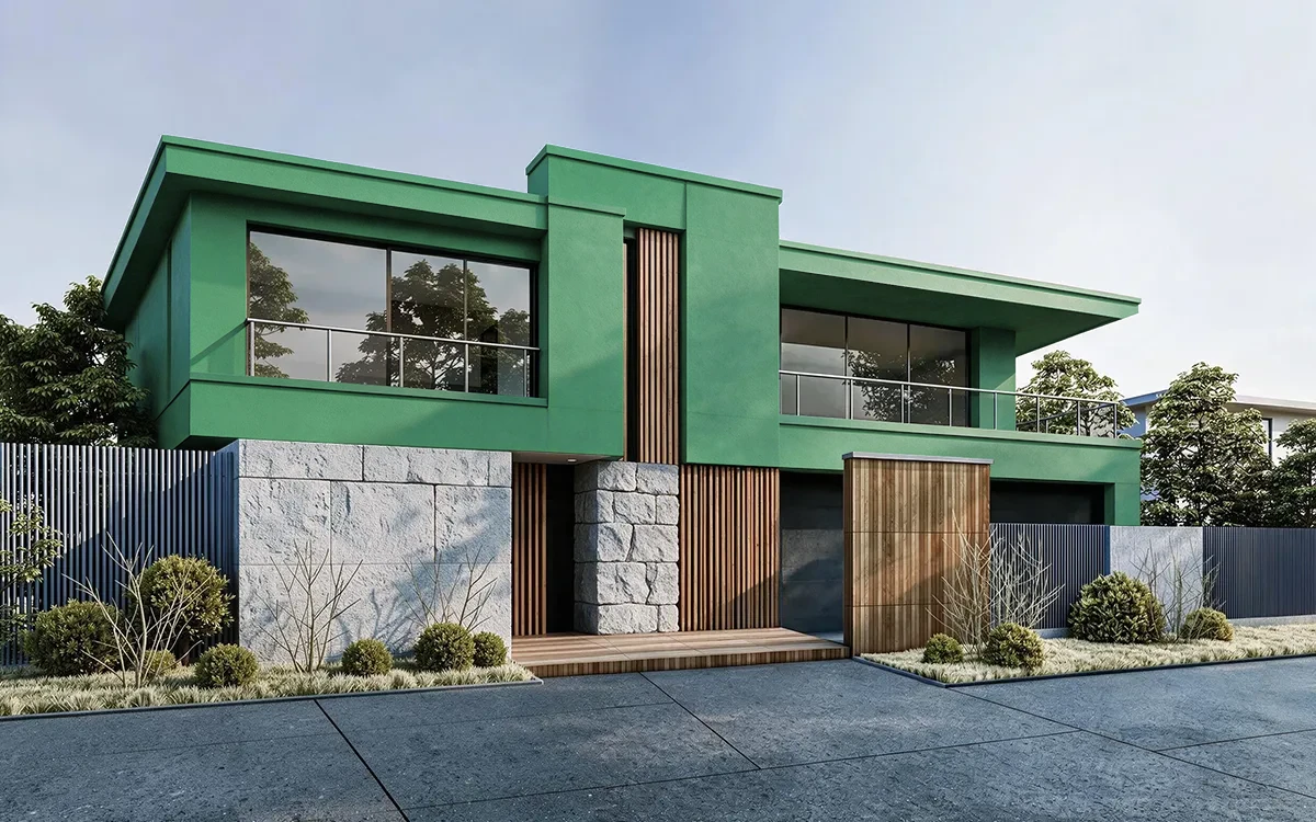 Nippon Paint's BEANSTALK color on different wall surfaces.