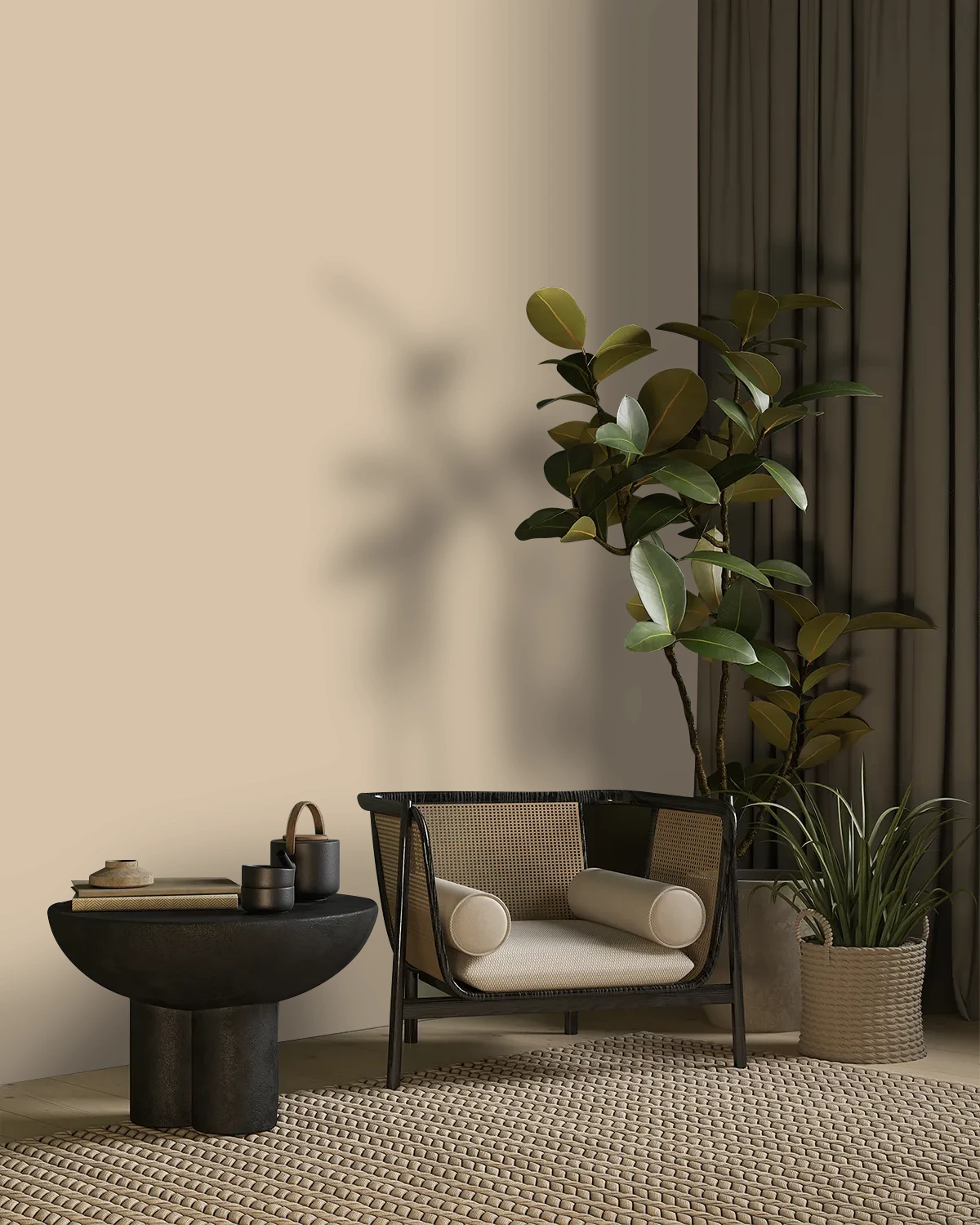 Nippon Paint's BEIGE BURST color on a beautifully decorated wall.