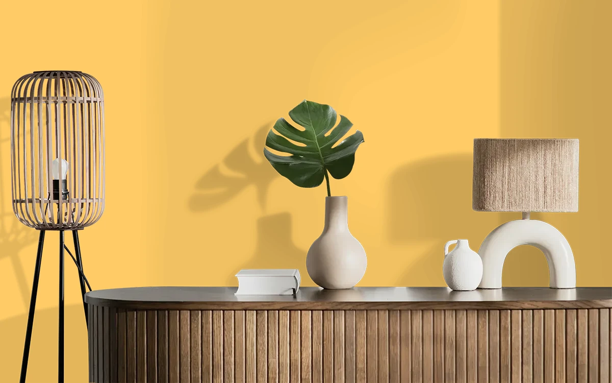 Nippon Paint's BELLE'S GOWN color on different wall surfaces.