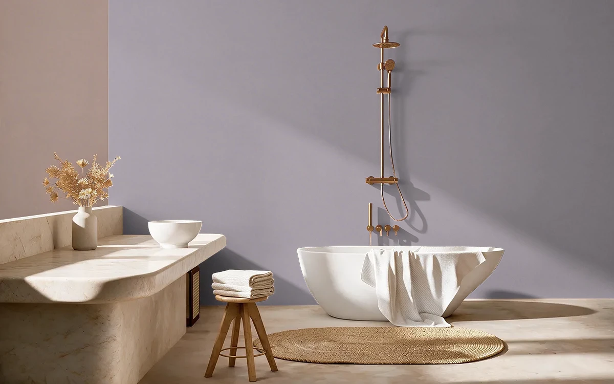 Nippon Paint's BERRY BLING color on different wall surfaces.