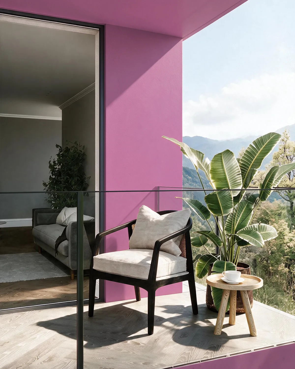 Nippon Paint's BERRY RUSH color on a beautifully decorated wall.