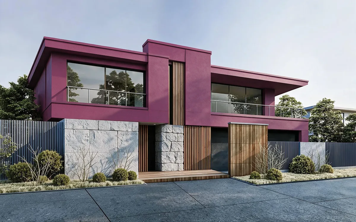 Nippon Paint's BERRYLICIOUS color on different wall surfaces.