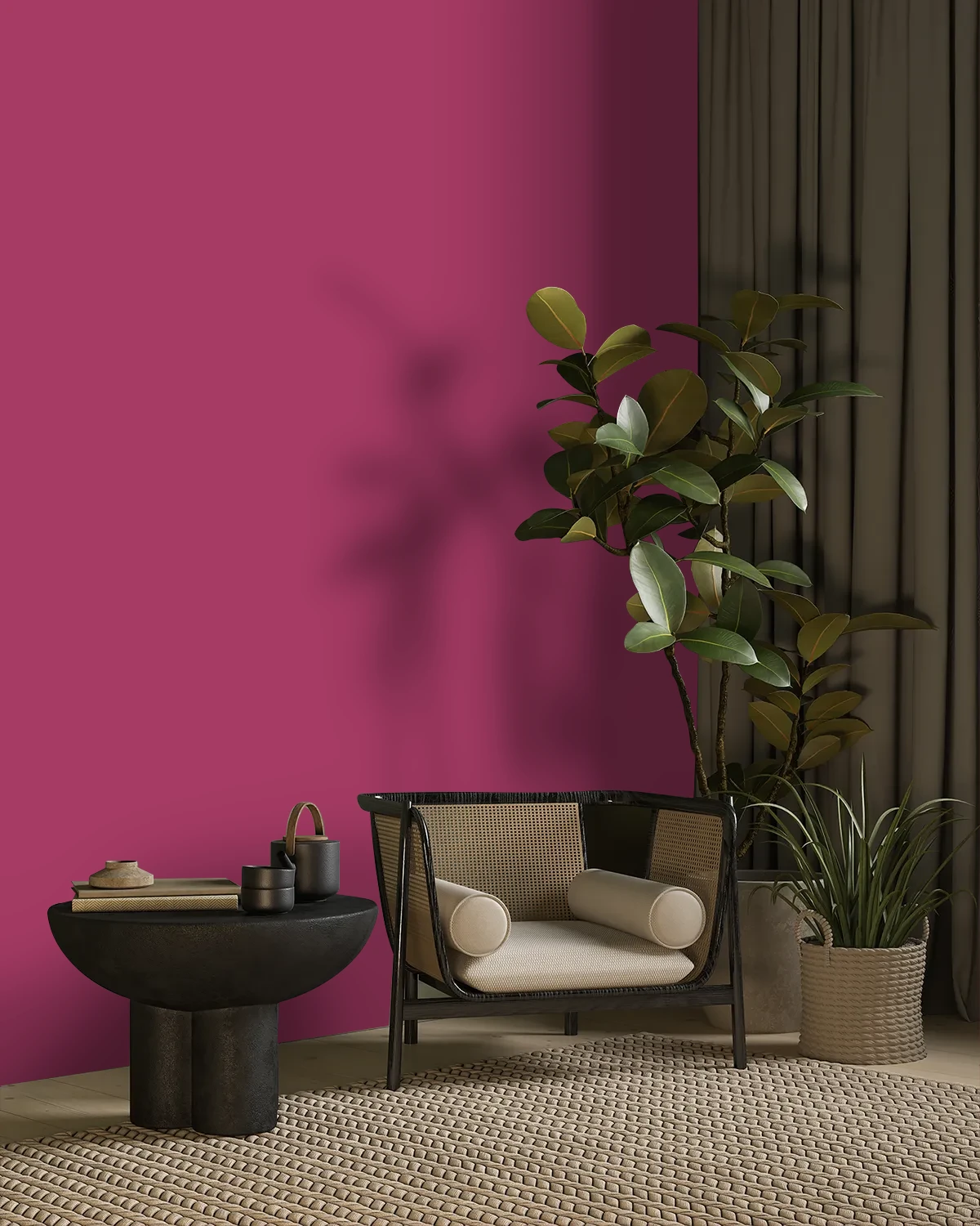 Nippon Paint's BERRYLICIOUS color on a beautifully decorated wall.