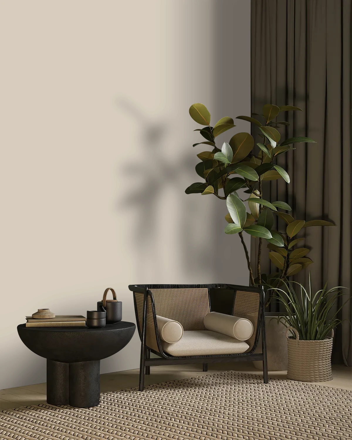 Nippon Paint's BIRCH PATINA color on a beautifully decorated wall.