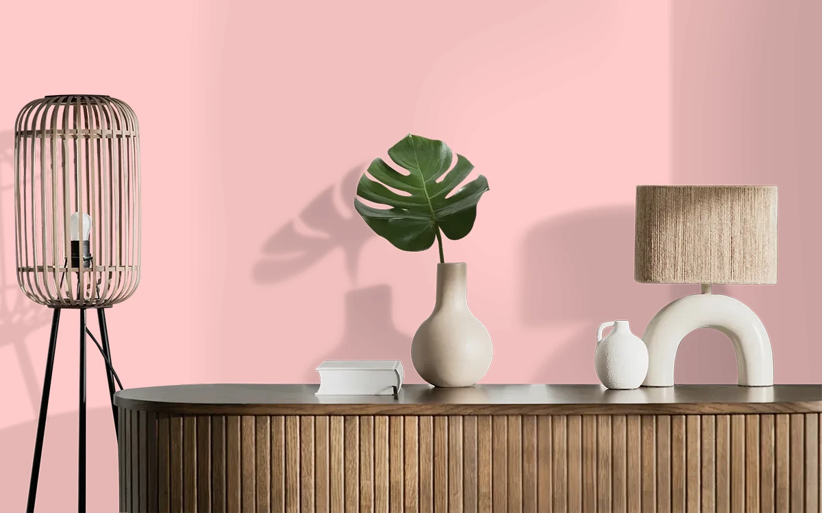 Nippon Paint's BIRTHDAY BALLOON color on different wall surfaces.