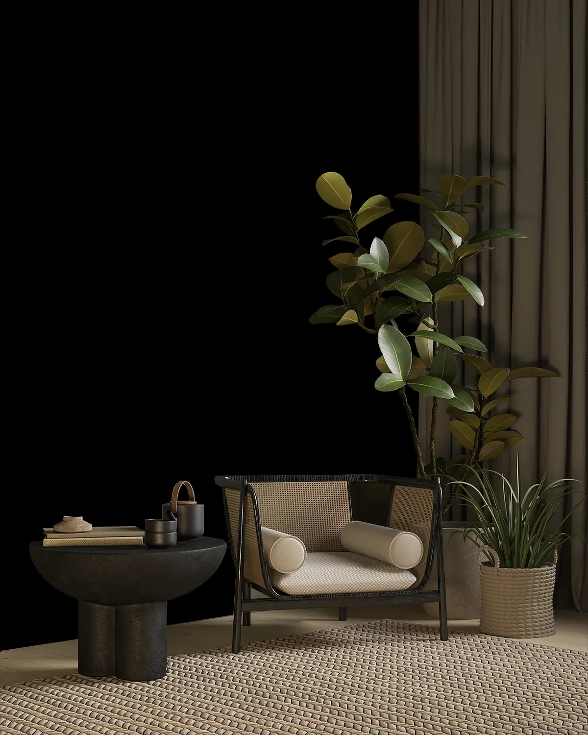 Nippon Paint's BLACK color on a beautifully decorated wall.