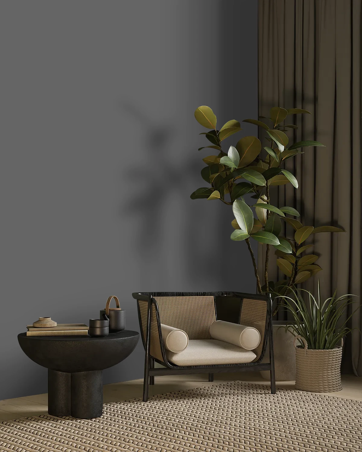 Nippon Paint's BLACK BEAUTY color on a beautifully decorated wall.